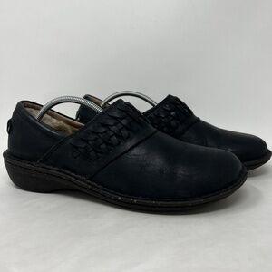 UGG Anila 1005427 Black Slip-On Leather Casual Loafer Flat Shoes Women's US 9